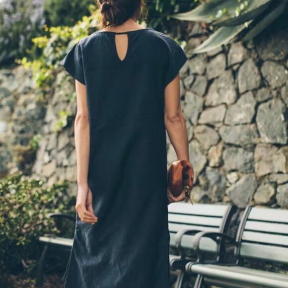 Taylor Stitch The Loma Dress Navy Size M - Picture 2 of 12